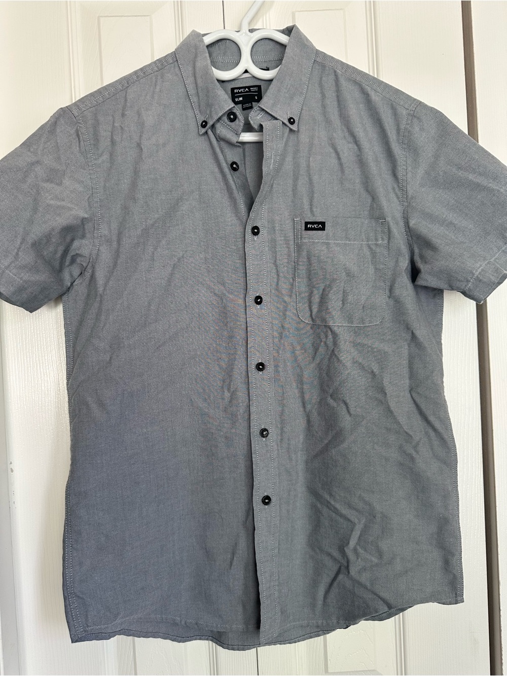 RVCA Gray Short Sleeve Button-Down Shirt #33